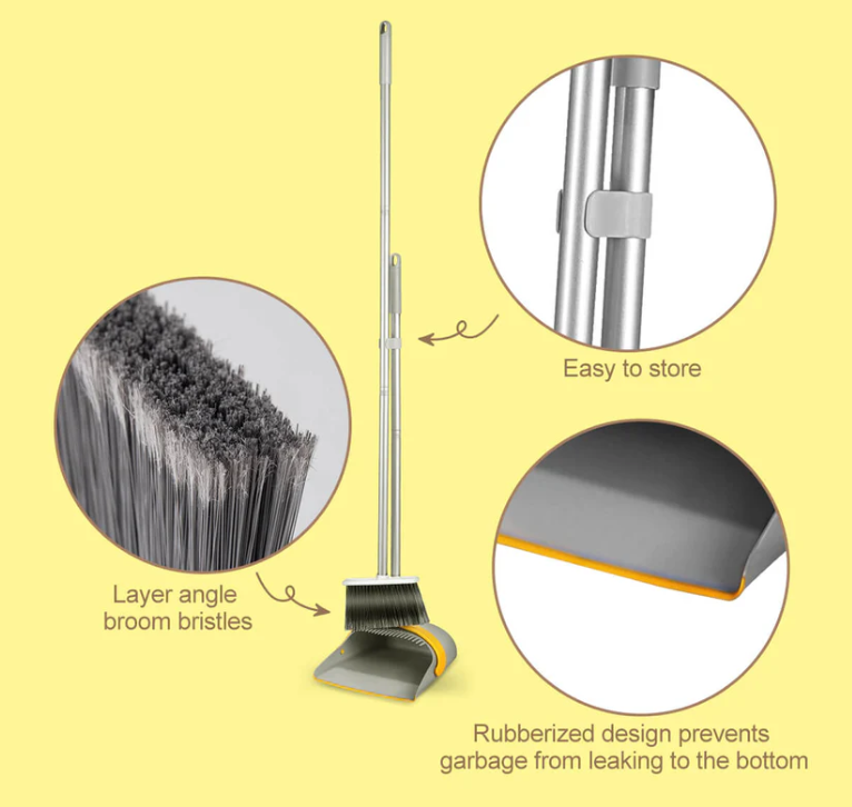 Upright Broom and Dustpan Set