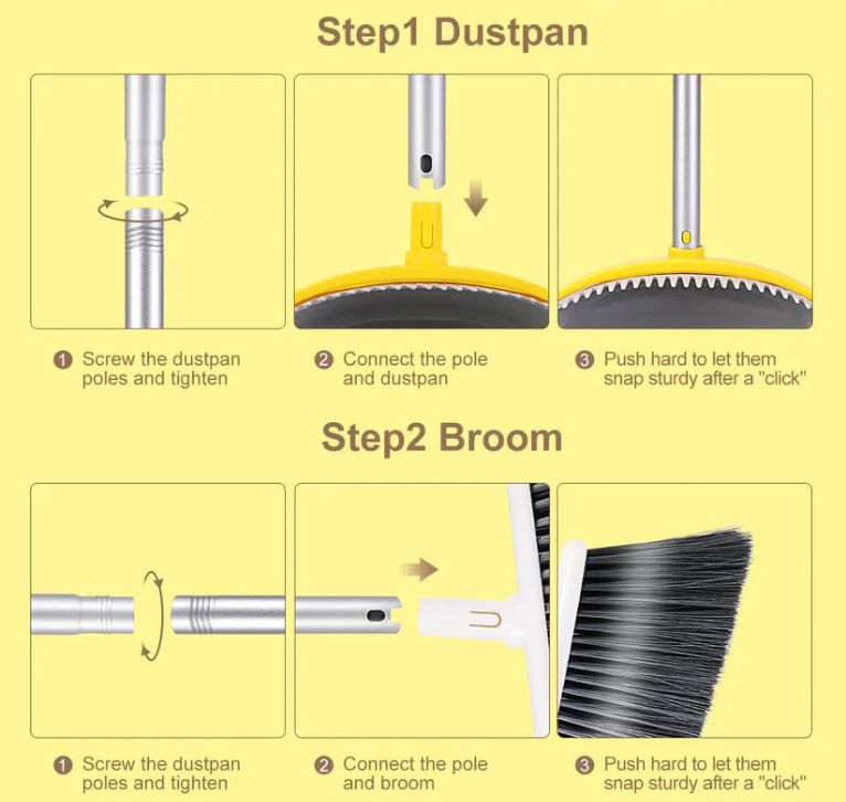 Upright Broom and Dustpan Set